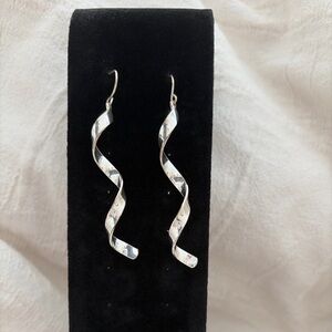 Silver-Tone Spiral Drop Earrings